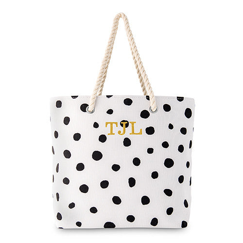 Monogrammed Dottie Tote Bag