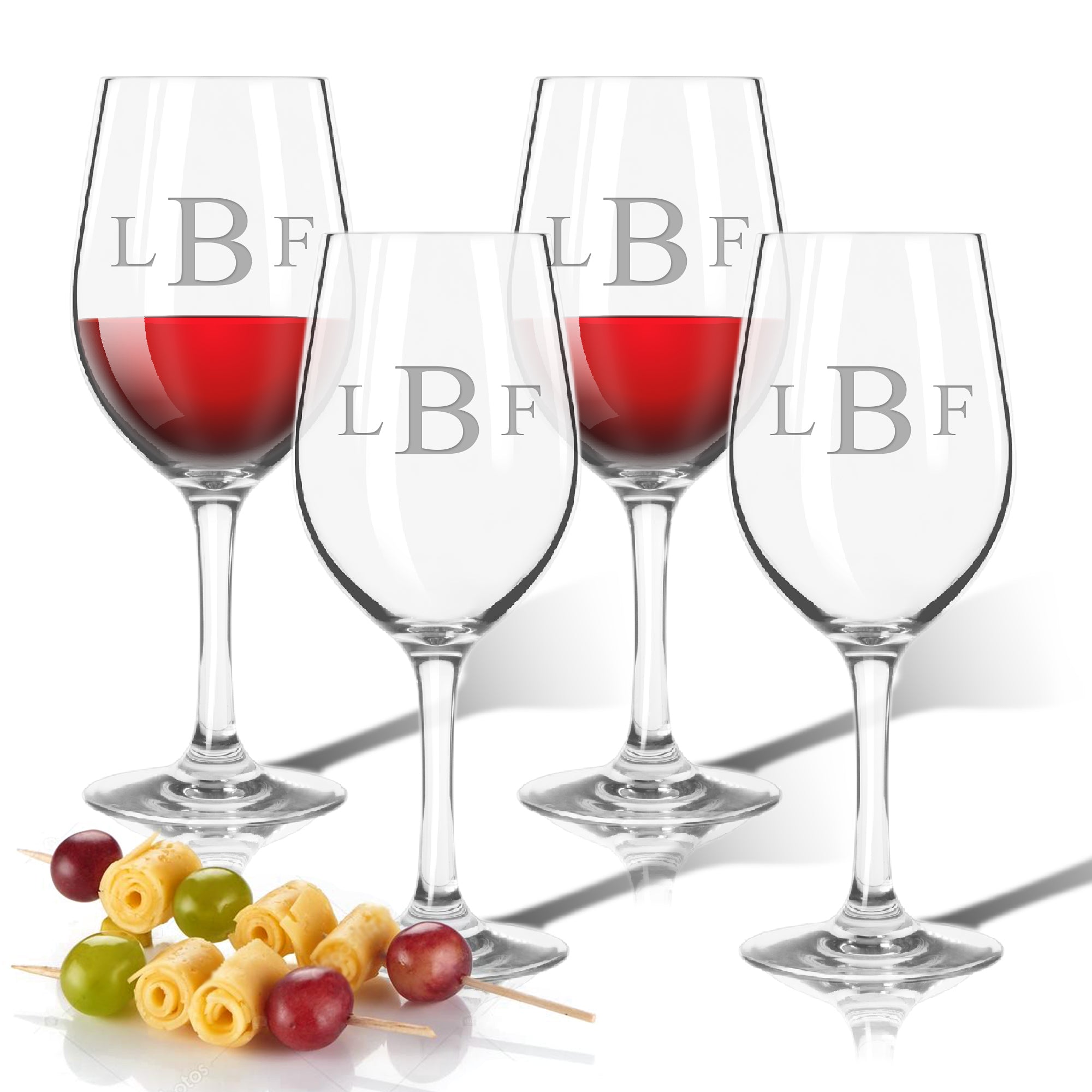 Personalized Unbreakable Acrylic Wine Glasses - Set of 4