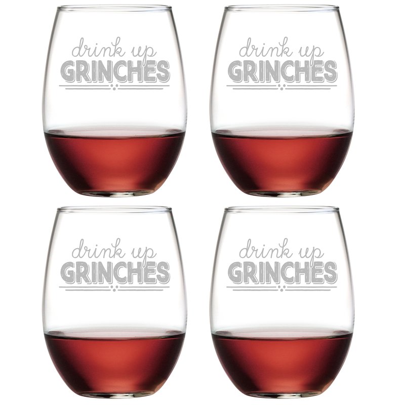 RED SERIES 21 OZ STEMLESS WINE GLASS SET OF 4