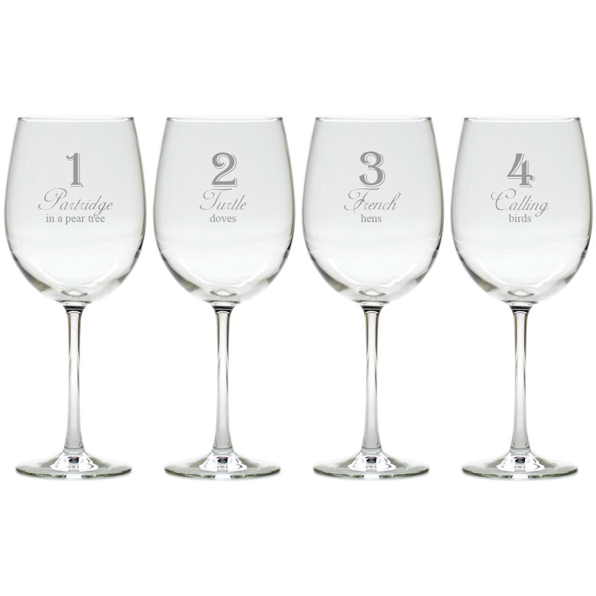 Christmas Party Pack- 21 oz Holiday Wine Glasses- Set of 12