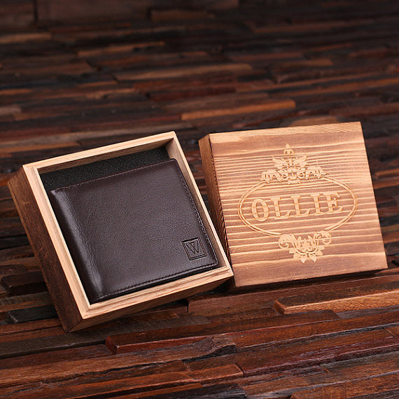 Personalized Leather Wallet for men – WoodPresentStudio
