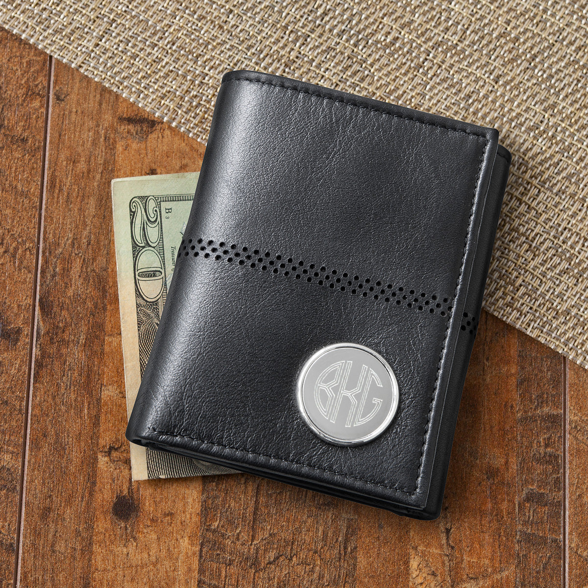 Personalized Trifold Wallet Mens Trifold Wallet Mens Gift Wallet